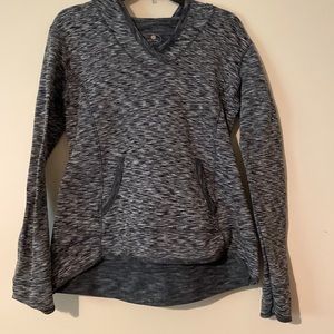 Women’s Tangerine v neck hooded sweatshirt black Large hoodie athletic black